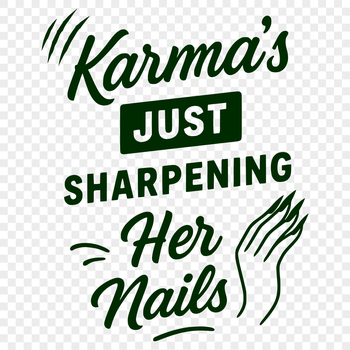 A collection of inspirational quotes related to karma in a vector format.