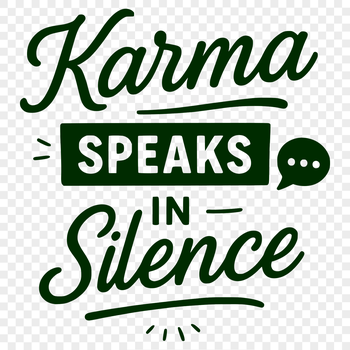A vector illustration of a motivational quote about karma with inspirational typography.