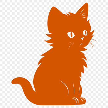 A high-quality illustration of a domestic cat sitting on its haunches, suitable for various graphic design purposes.