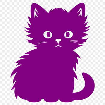 A cute, full-body illustration of a sitting cat, created as a vector graphic.