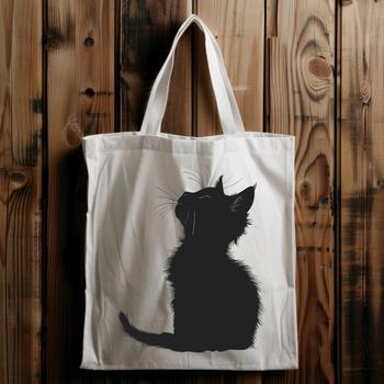 A cute cartoon kitten depicted in full body pose, sitting on its haunches.