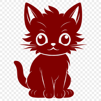 A full-body illustration of a cat sitting on its haunches.