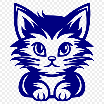 A cute cat's head designed as a vector image for digital use.