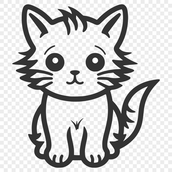 A full-body illustration of a sitting cat.
