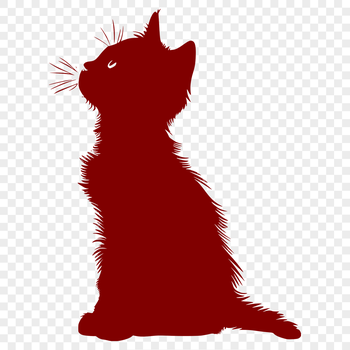 A digital illustration of a cute kitten sitting in full body pose.