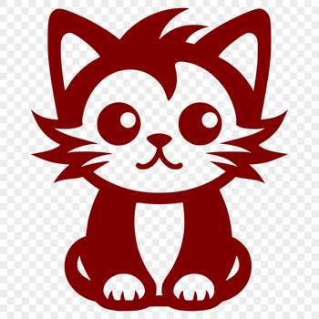 Unique Sitting Kitten Decal