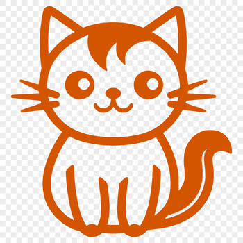 A cartoon-style vector illustration of a sitting domestic cat from the front.