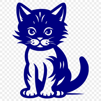 A full-body illustration of a sitting cat with a cute expression.