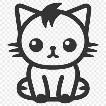 An animal vector design featuring a cartoon kitten in a relaxed posture.