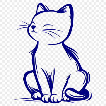 An adorable depiction of a kitten in a seated position, suitable as clip art or vector design.