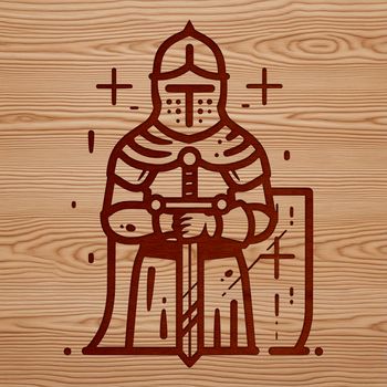 A medieval knight in armor, perfect for vector art projects and designs.