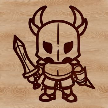 A medieval-style knight illustration created in vector format for various applications.