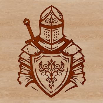 A medieval knight character with a sword and shield in a fantasy setting.