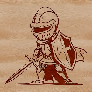 A medieval knight in armor, suitable for vector art and design.