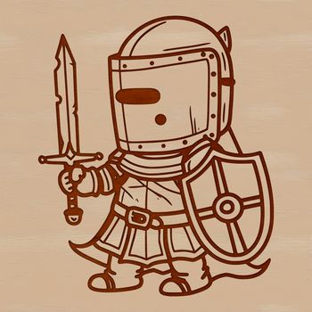A medieval knight in armor, ideal for vector art and design projects.