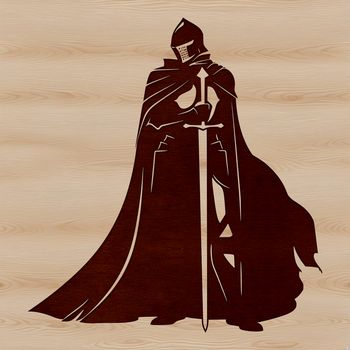 Illustration of a knight from a fantasy setting created using vector design software.