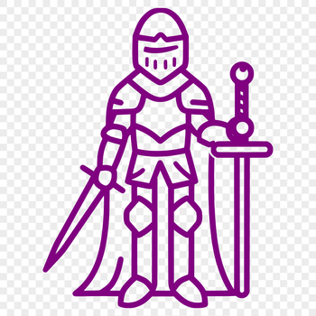 A medieval-style knight with full body armor, ready for battle.