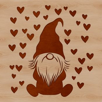 A mythical creature with love hearts sitting in a relaxed position.