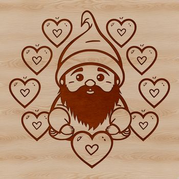 A mythical creature with love hearts, typically depicted as a dwarf-like figure.
