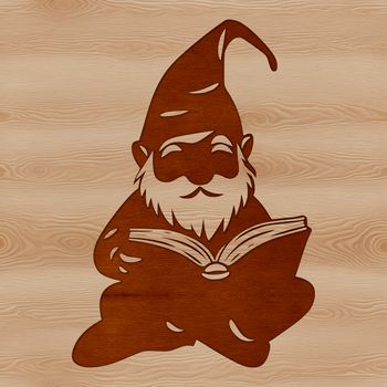 A mythical creature, resembling a dwarf or gonk, sitting comfortably with a book in hand.