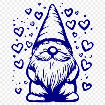 A standing mythical creature with love hearts depicted in full body.