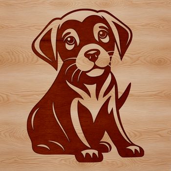 A sitting Labrador Retriever breed of dog in vector format.