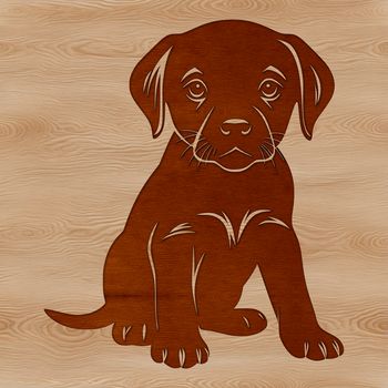A sitting Labrador Retriever dog with a friendly expression.