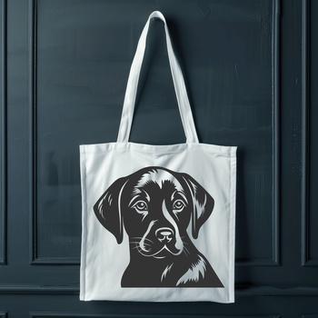 A high-quality digital illustration of a happy labrador retriever's head.