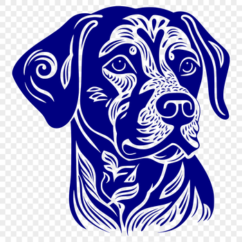 A Labrador Retriever's head in vector format with ornate details.