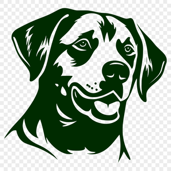 A vector graphic illustration of a friendly-looking Labrador Retriever's head.