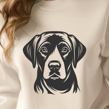 Illustration of a Labrador Retriever's head, suitable for vector art design.