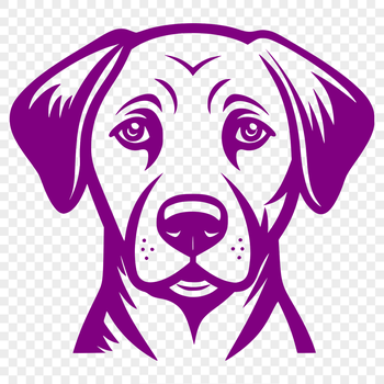 A high-quality digital illustration of a friendly-looking Labrador Retriever's head, created in vector format.