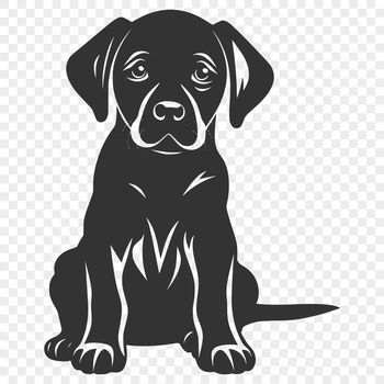 A full-body illustration of a sitting Labrador Retriever dog, suitable for vector design and cutting machine templates.