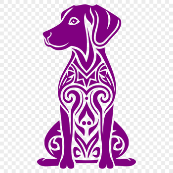 A detailed illustration of a sitting Labrador Retriever in full body pose.