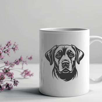 A generic Labrador Retriever head in outline vector format.