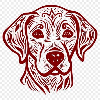 A detailed illustration of a Labrador Retriever's head, designed as vector art for various uses.