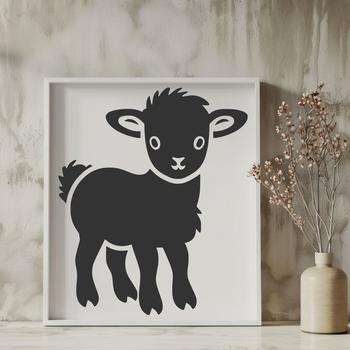 A realistic illustration of a farm animal in full body pose.