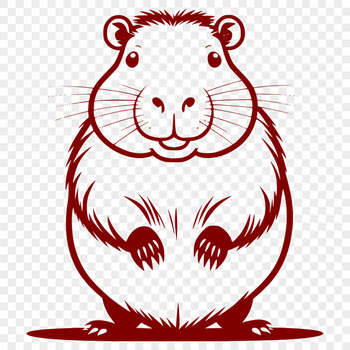 An SVG vector image of a capybara animal, suitable for cutting machines like Cricut or laser cutters.