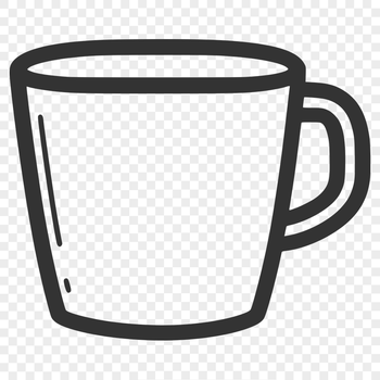 Artistic Coffee Cup PNG - For Laser Project