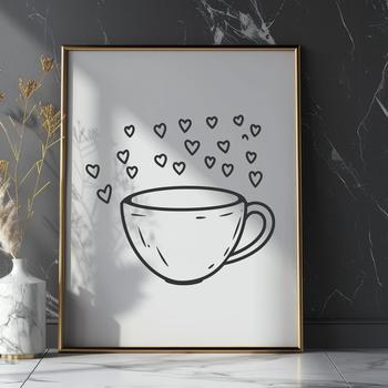 Coffee Cup Stencil In PNG File Format For Free Download