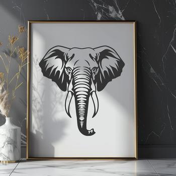 Artistic Elephant - Cricut PNG