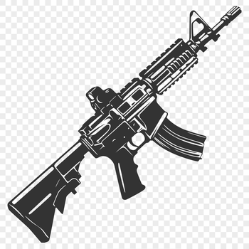 A detailed illustration of a rifle, ideal for crafting and DIY projects.