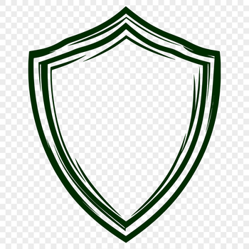 An abstract shield design made from interlocking shapes and lines, created as a vector graphic for digital use.