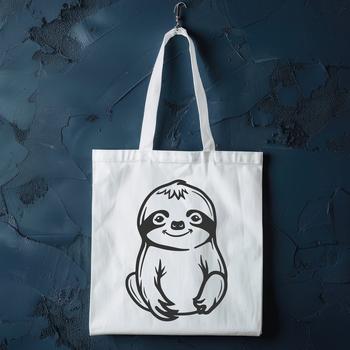 An SVG illustration of a sloth in vector art style.