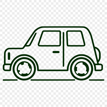 A simple line drawing of a vehicle with clean lines and minimalist design.