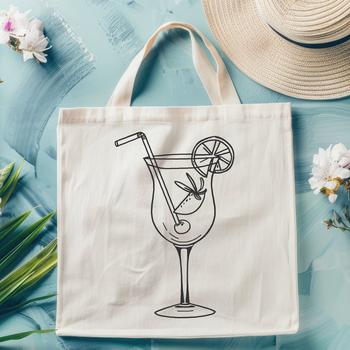 A vector illustration of a cocktail in a glass, suitable for digital design and printing.