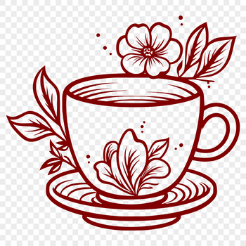 Cup icon in a clean, minimalist style suitable for digital designs and crafts.