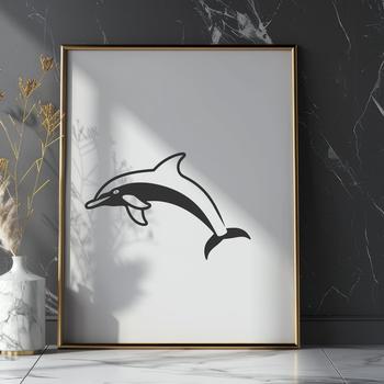 An SVG vector image of a sea creature, featuring a detailed depiction of a dolphin's body.