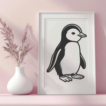 Beautiful Penguin Digital Drawing