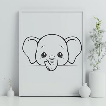 Cute Elephant In SVG & DXF